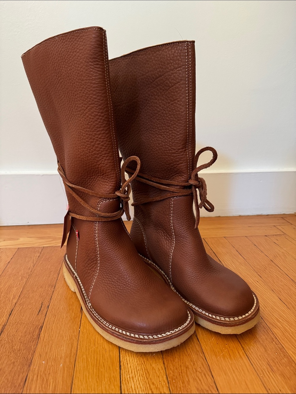 NWT DUCKFEET Silkeborg wool lined crepe sole natural leather winter boot sz 39